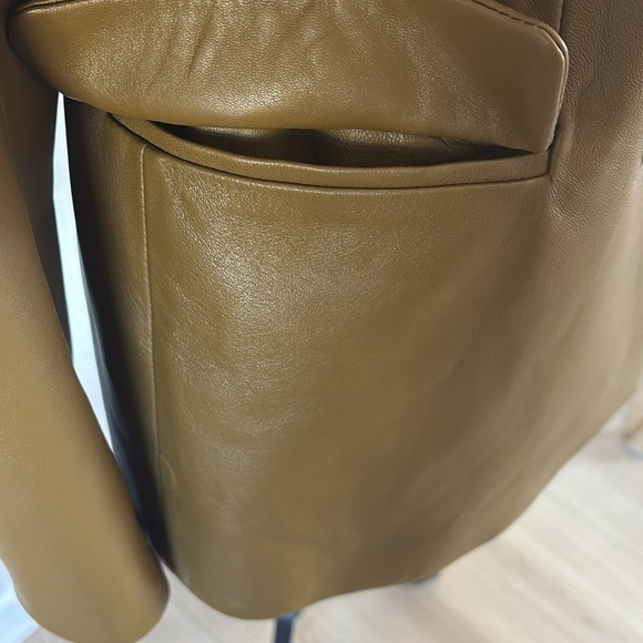 2013 100% Authentic OFF-WHITE Virgil Abloh Leather Blazer Jacket Military Green - Picture 5 of 16